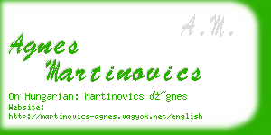 agnes martinovics business card